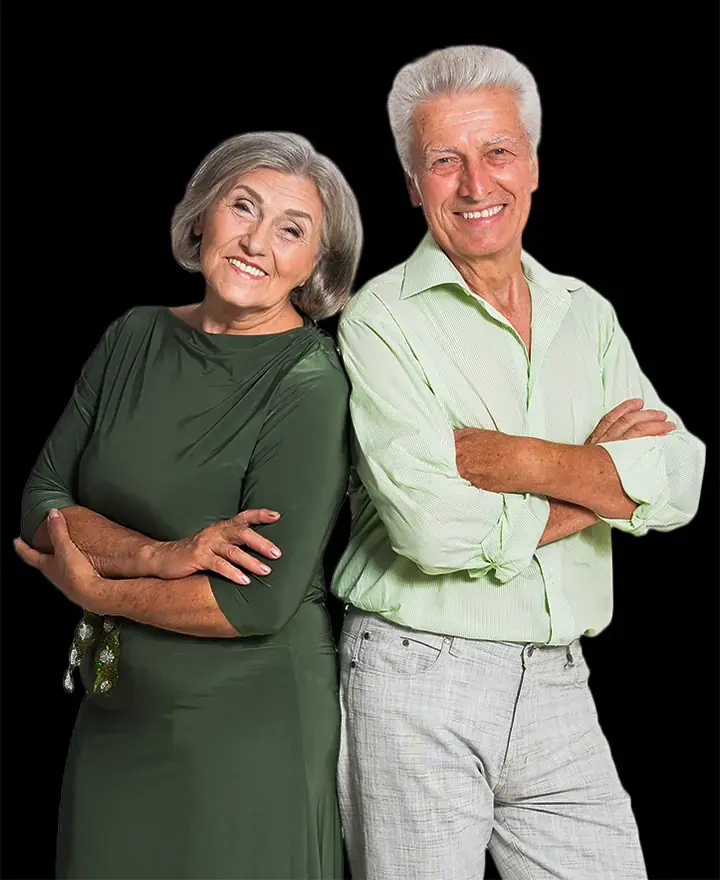 Portret pary wykonany w mobilnym studio fotograficznym podczas jubileuszu